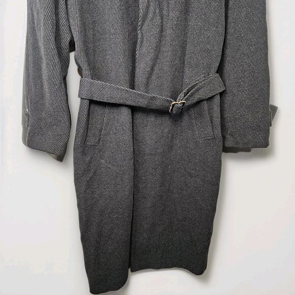 Vintage MARIO VALENTE TORINO Italian Coat Charcoal Gray Wool Cashmere Men US 42R - Picture 3 of 12